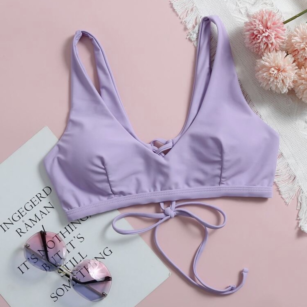 Lace-up Back Bikini Top